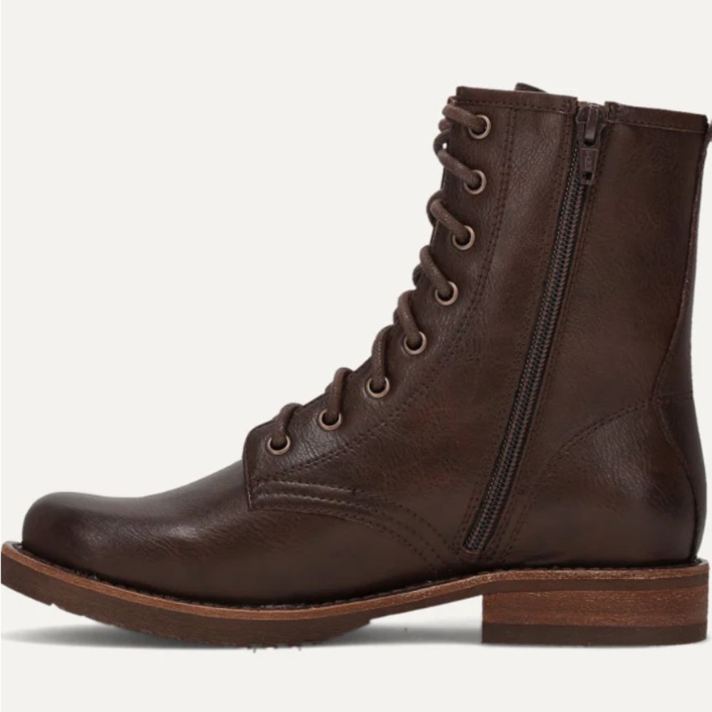 FRYE AND CO. Dark Brown Leather Lace-Up Combat Boots - Picture 4 of 10